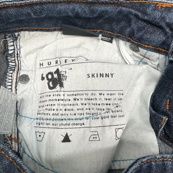 Hurley Jeans Womens 28/8 Ultra Low Rise Skinny Designer Denim Stretch Modern Y2K - Picture 7 of 13
